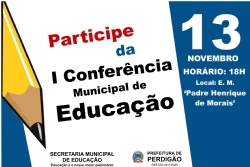 I Conferência Municipal de Educação será realizada em Perdigão